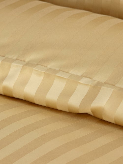 Parure de lit 3 pièces satin à fines rayures housse + taies - Kiabi