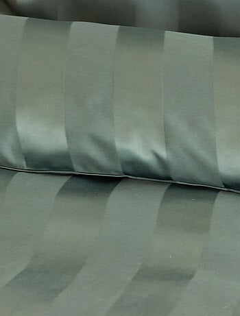 Parure de lit 3 pièces satin à fines rayures housse + taies
