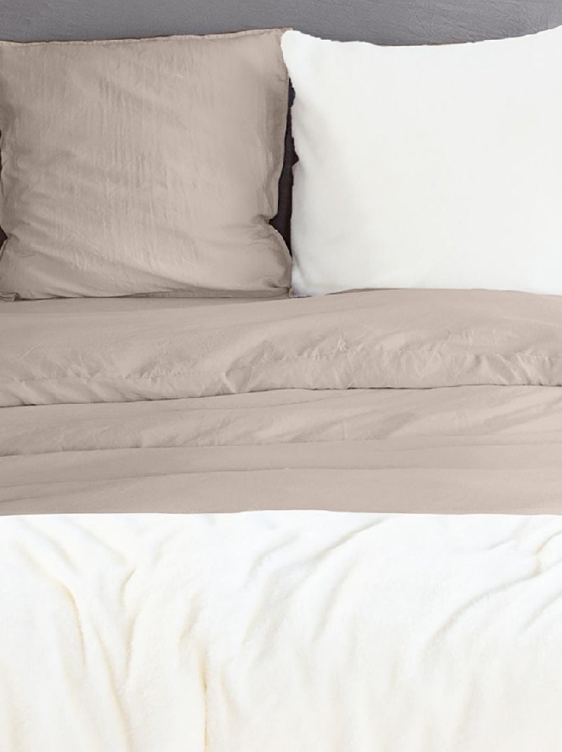 Parure de lit 3 Pièces Sherpa Beige - Kiabi
