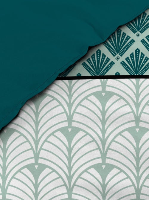 Parure de lit 3 Pièces Stria Emeraude - Kiabi