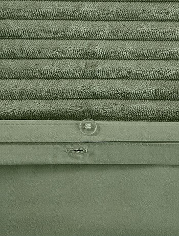 Parure de lit 3 pièces velours bande côtelé housse + taies