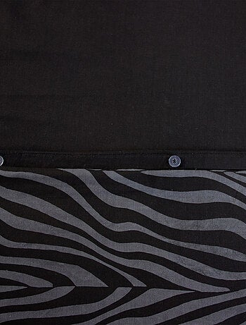 Parure de lit 3 pièces zèbre coton housse + taies