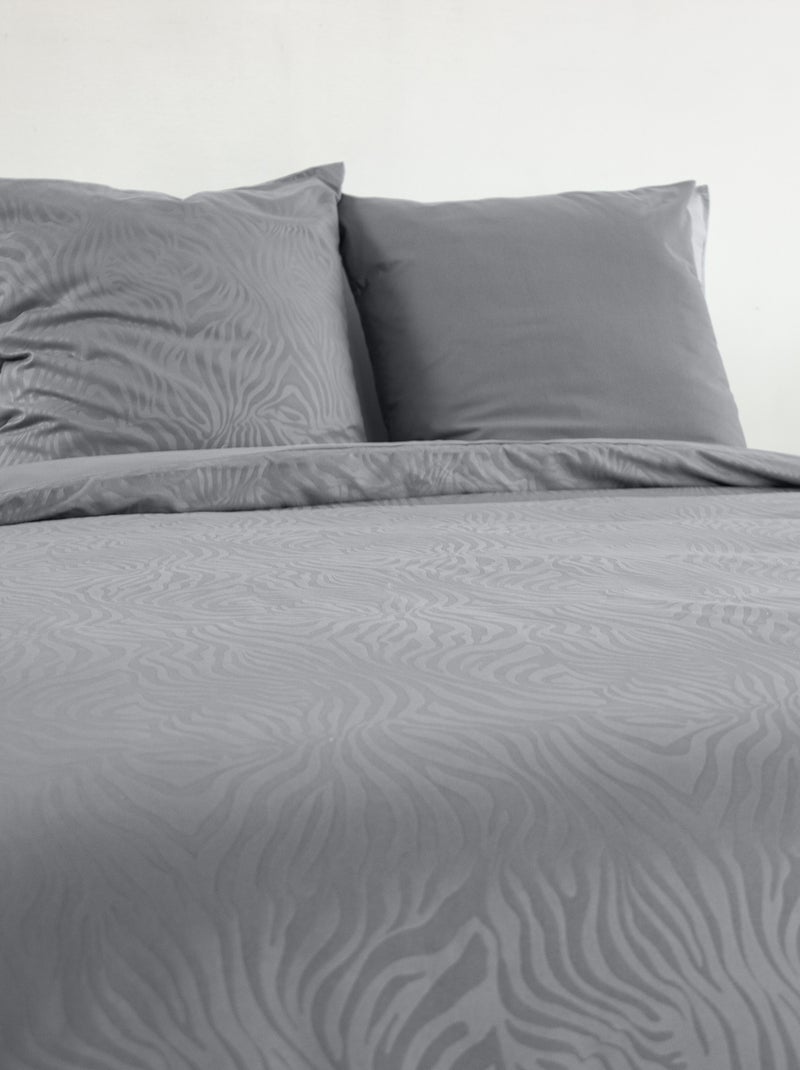 Parure de lit 3 pièces zèbre housse et taies Gris - Kiabi