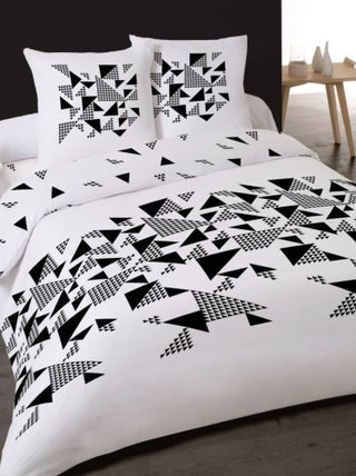 Parure de lit 4 pièces 100% coton TRIANGLES