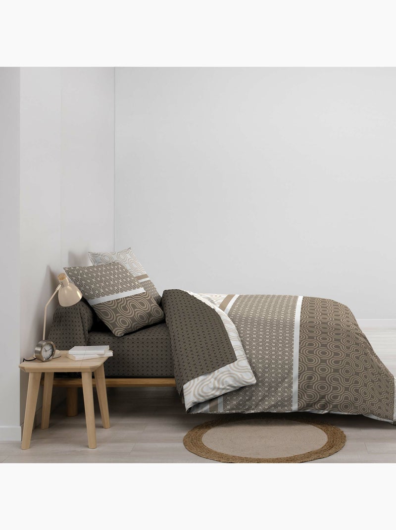 Parure de lit 6 pièces PACHA – 100% coton – 42 fils/cm² Beige - Kiabi