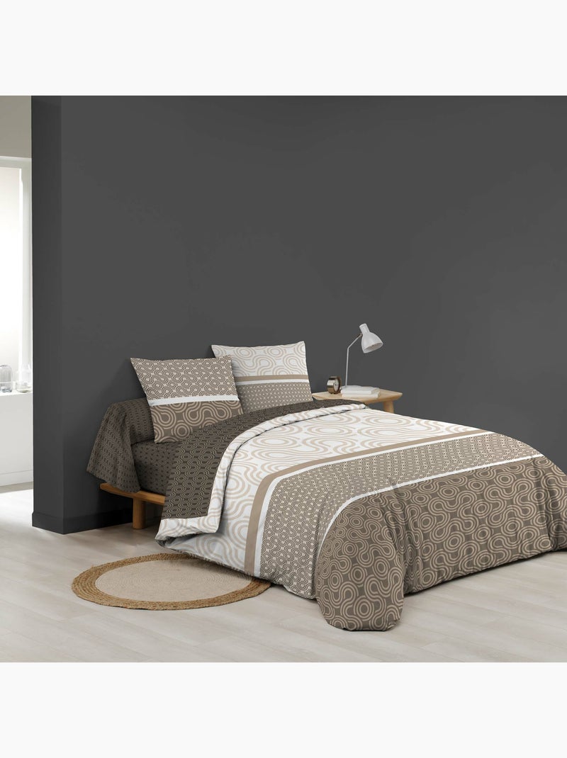 Parure de lit 6 pièces PACHA – 100% coton – 42 fils/cm² Beige - Kiabi