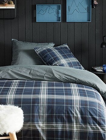 Parure de lit à carreaux - 2 personnes