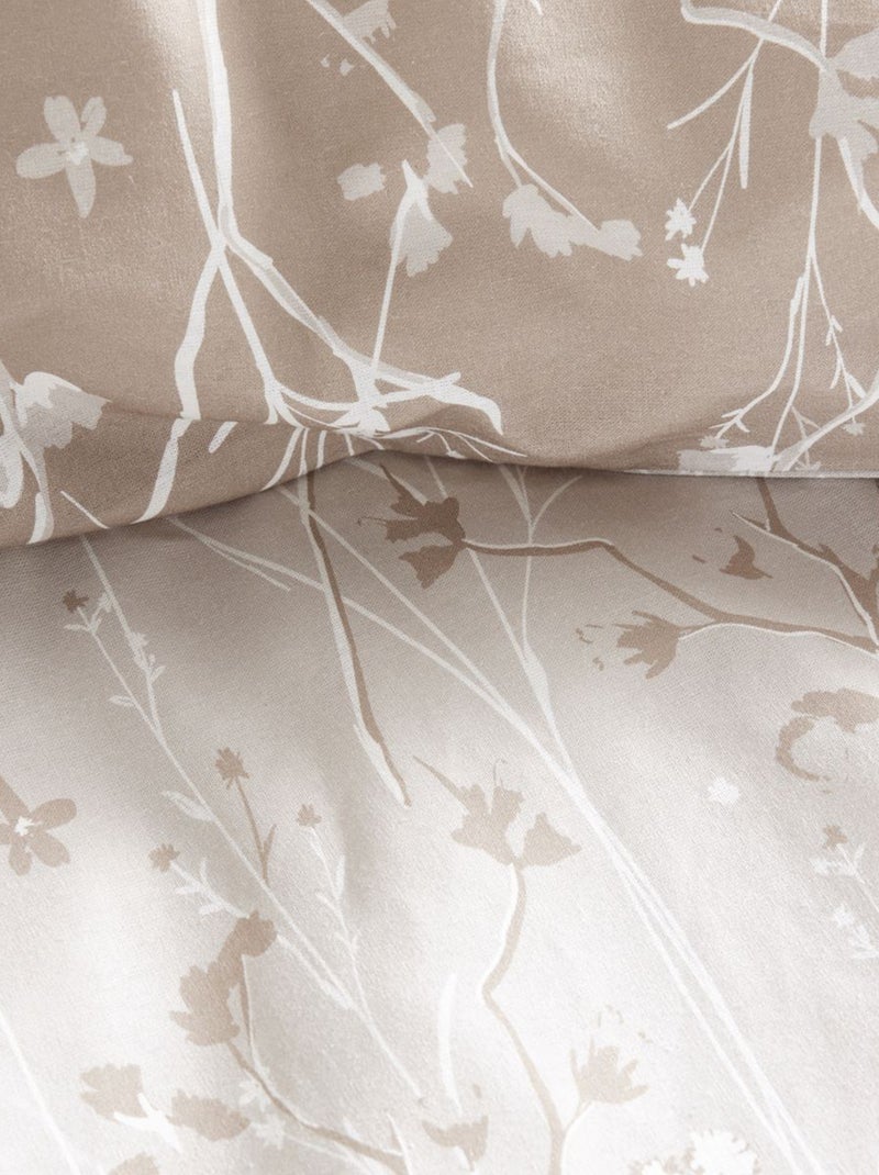Parure de lit à fleurs - 2 personnes Beige - Kiabi
