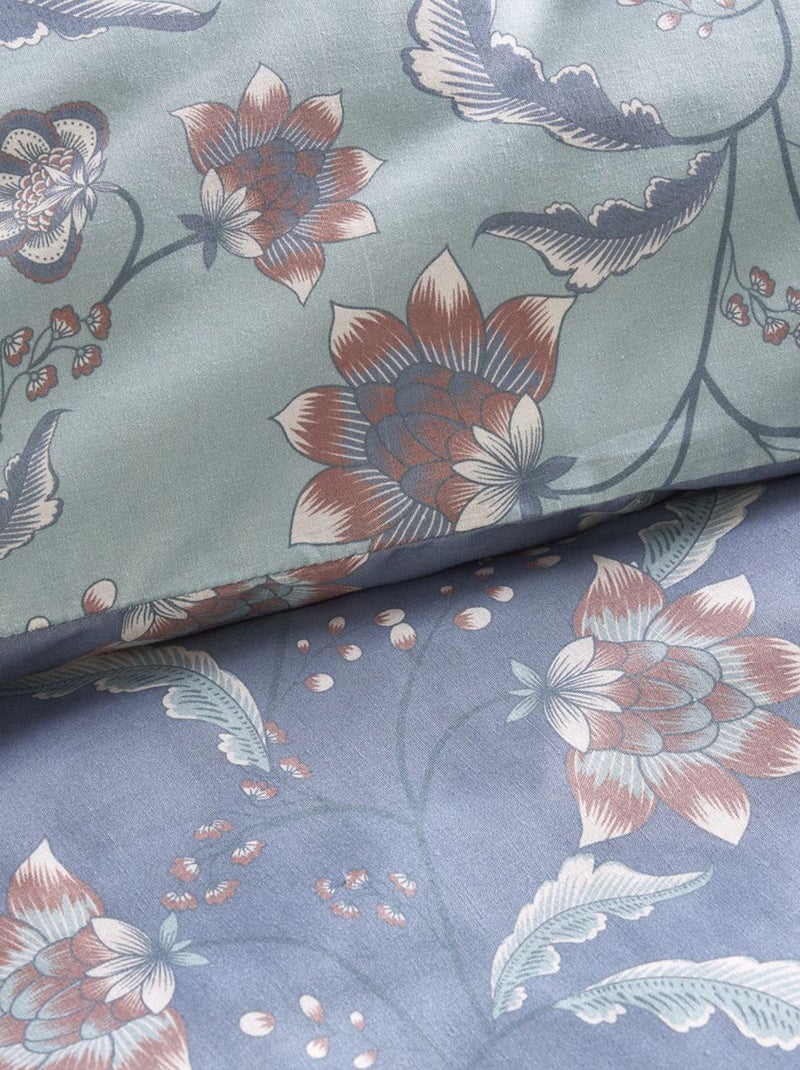 Parure de lit à fleurs - 2 personnes Bleu/gris - Kiabi