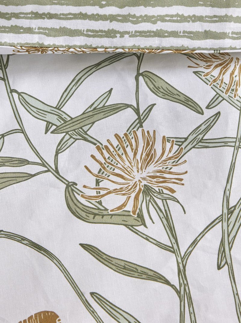 Parure de lit à imprimé à fleurs - 2 personnes Vert - Kiabi