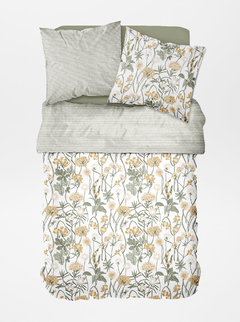 Parure de lit à imprimé fleuri - 2 personnes Blanc - Kiabi