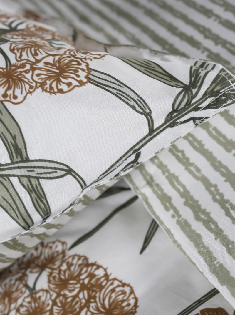 Parure de lit à imprimé fleuri - 2 personnes Blanc - Kiabi