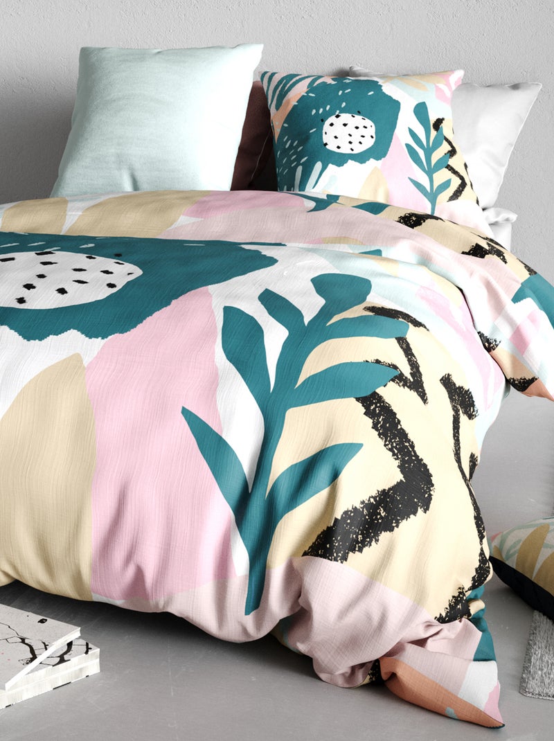 Parure de lit à imprimé fleuri - 2 personnes Multicolore - Kiabi