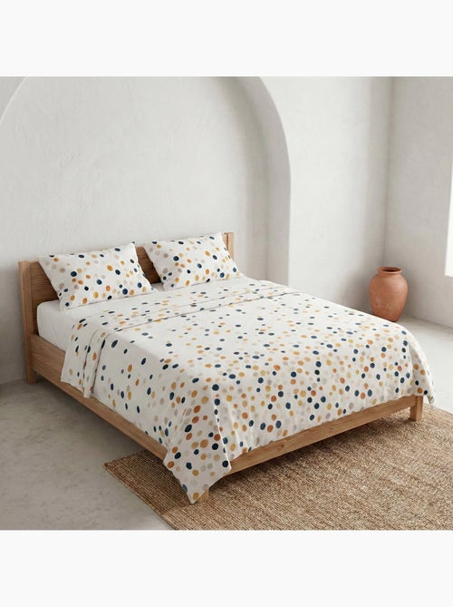 Parure de lit à pois, 100% coton. - Kiabi