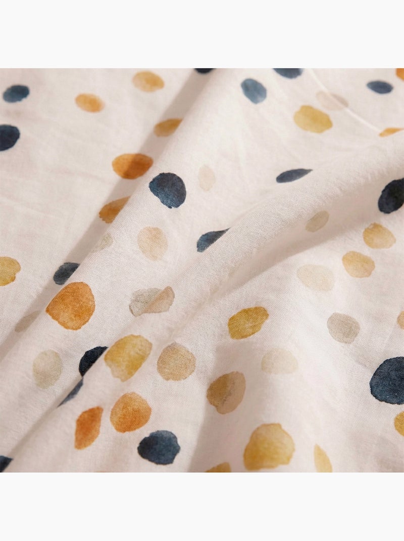 Parure de lit à pois, 100% coton. Blanc Multicolore - Kiabi