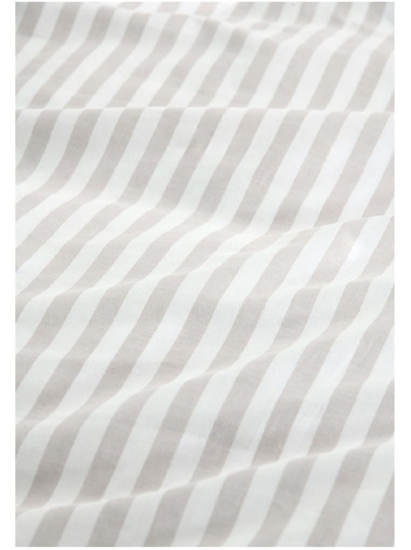 Parure de lit a  Rayure Beige - Kiabi