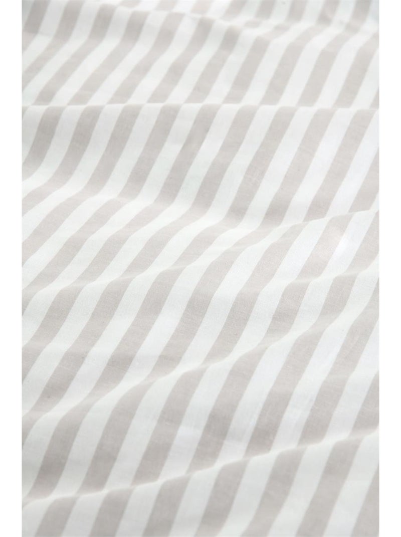 Parure de lit a  Rayure Beige - Kiabi