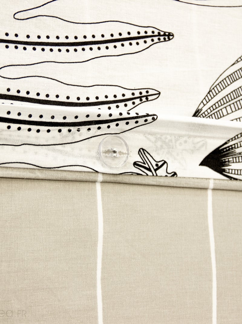 Parure de lit ALIX coton Noir Blanc - Kiabi