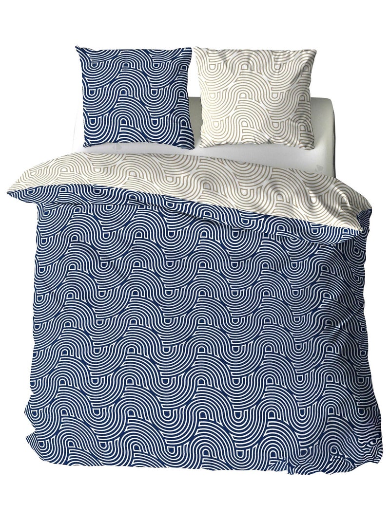 Parure de lit ANIA polyester microfibre  Taie 63x63 cm Bleu - Kiabi