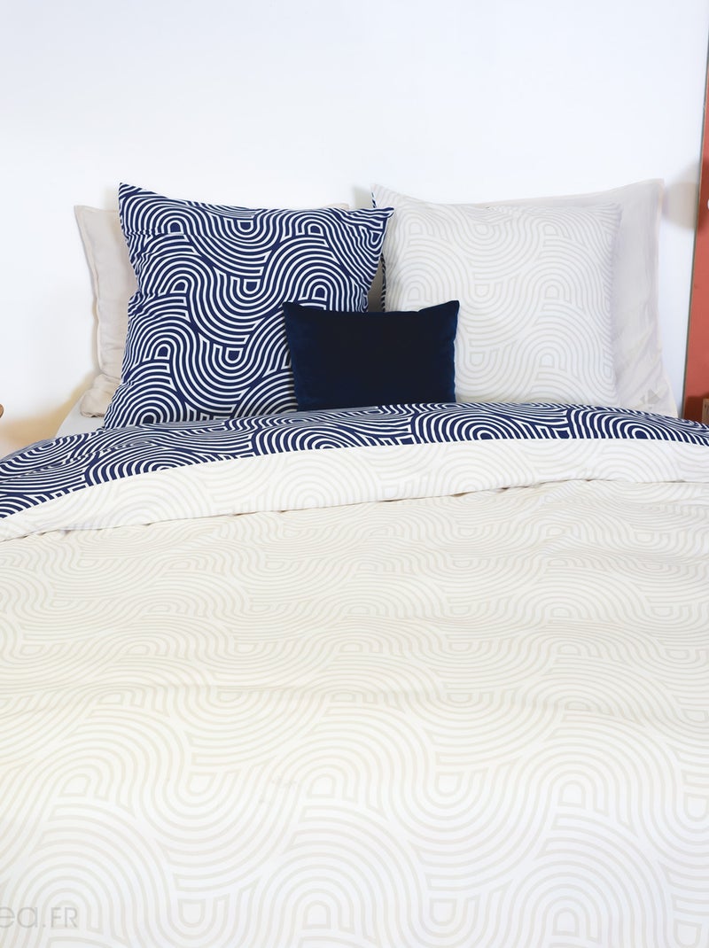 Parure de lit ANIA polyester microfibre  Taie 63x63 cm Bleu - Kiabi