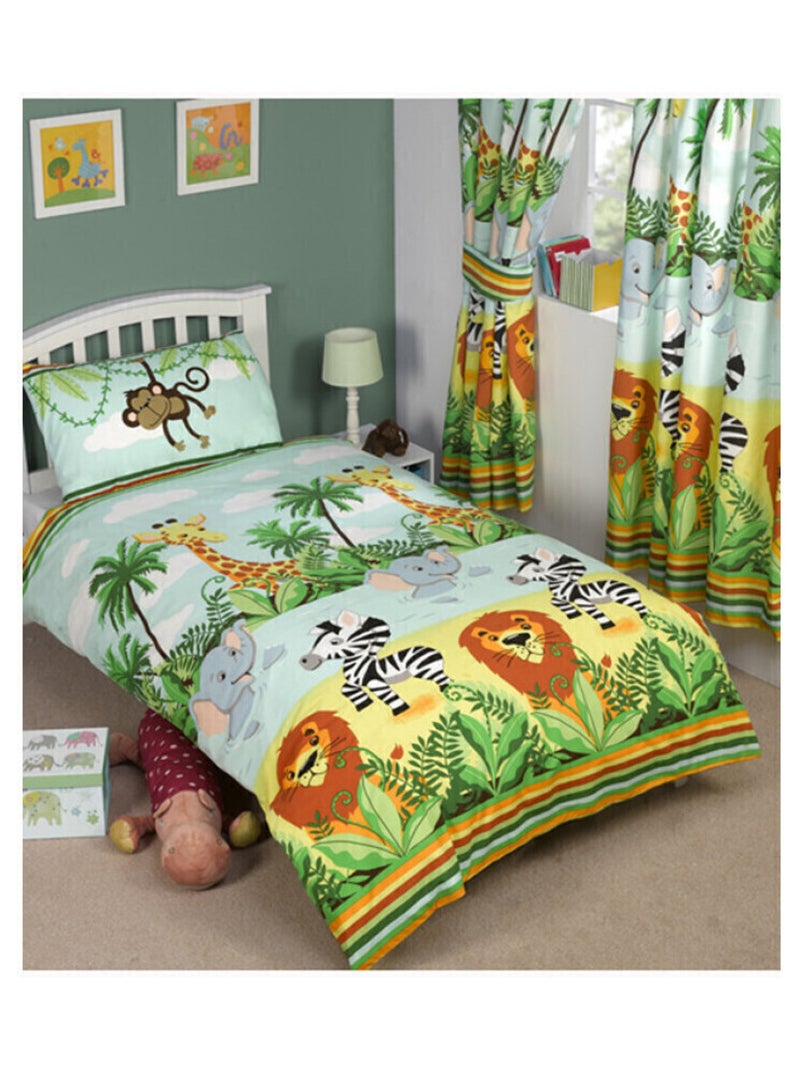 Parure de lit Animaux de la jungle 120 cm x 150 cm Multicolore - Kiabi