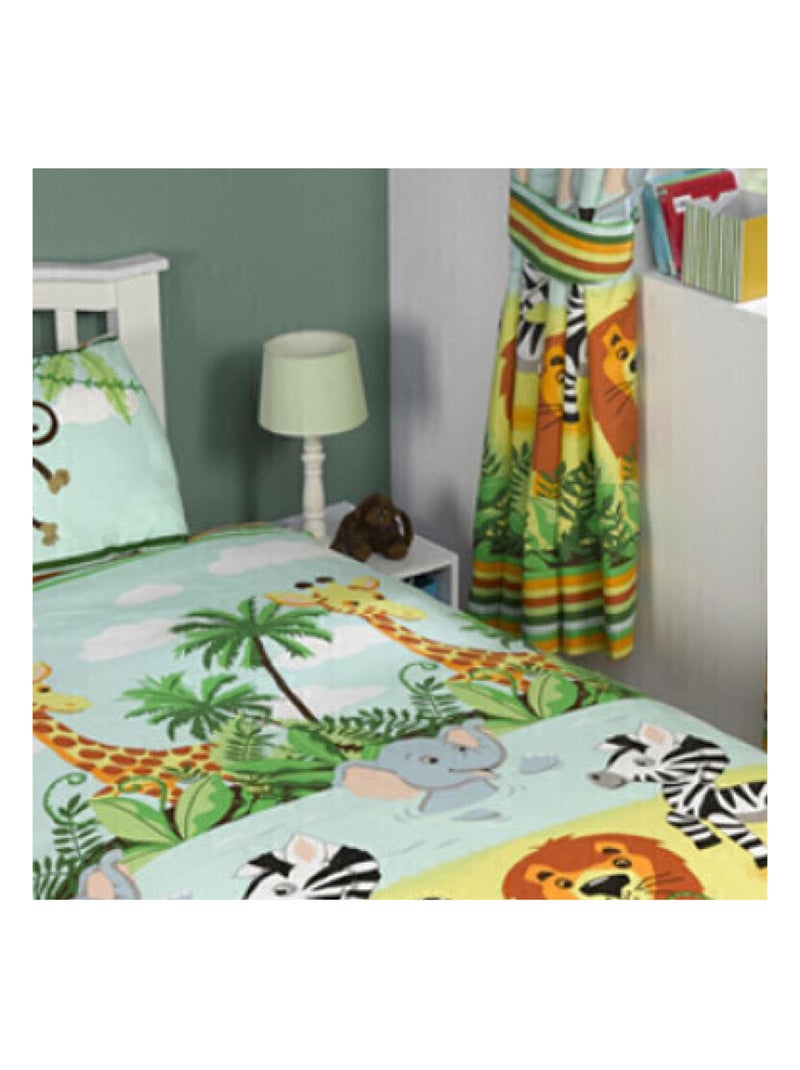 Parure de lit Animaux de la jungle 120 cm x 150 cm Multicolore - Kiabi