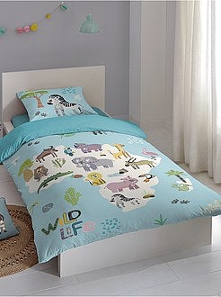 Parure de lit 'animaux' une place réversible - Kiabi