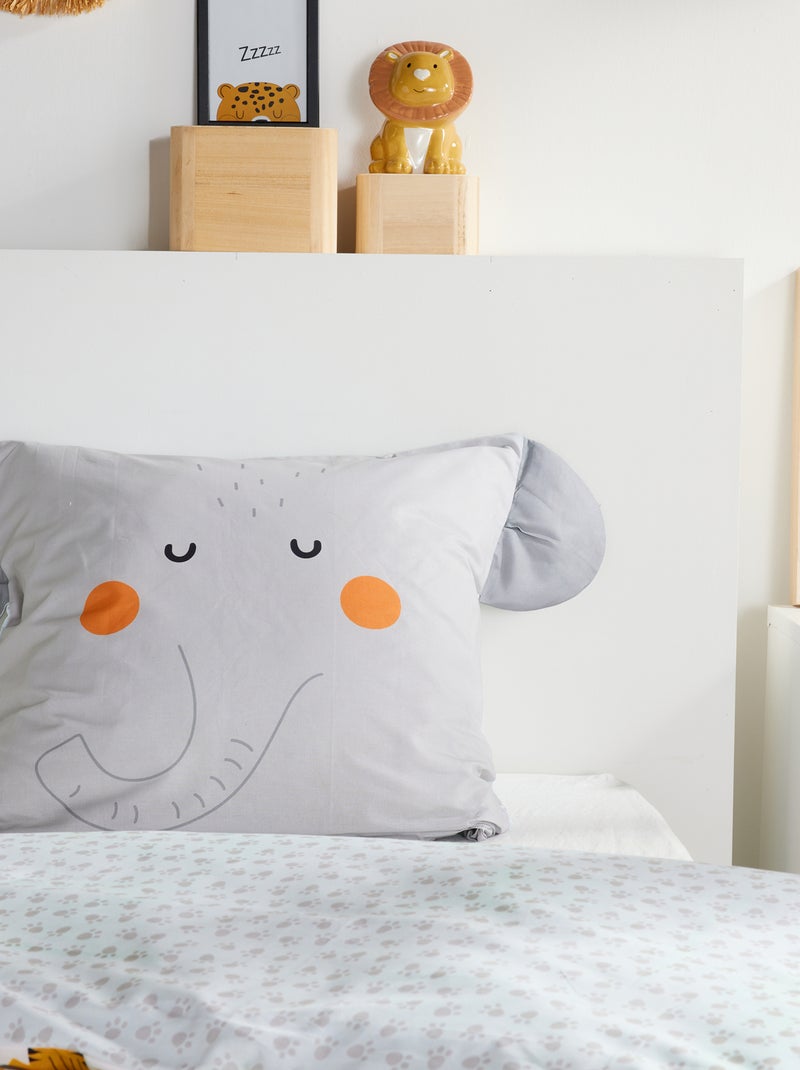 Parure de lit animée Eléphant - 1 personne Gris - Kiabi