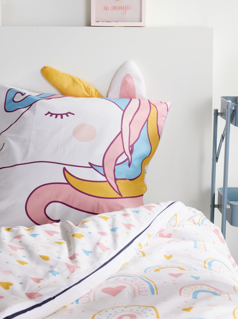 Parure de lit animée Licorne - 1 personne Rose - Kiabi