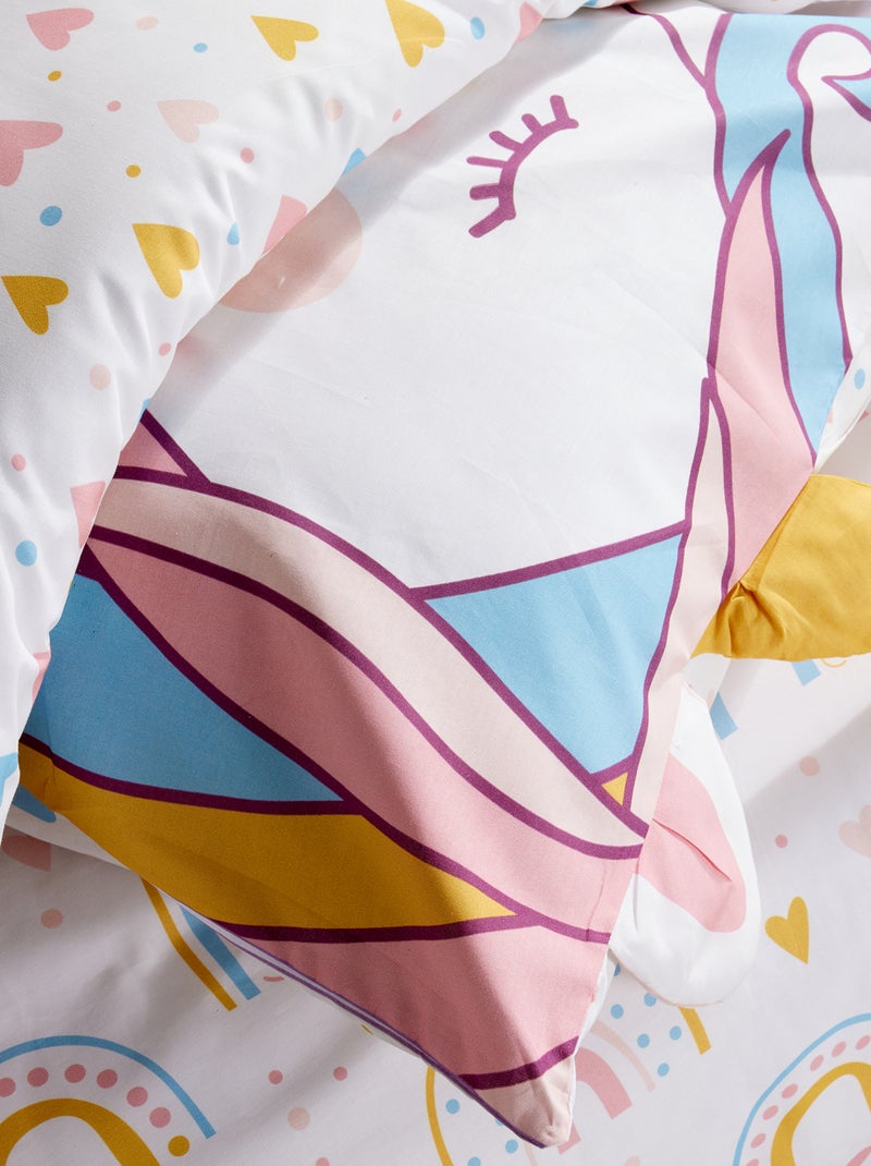 Parure de lit animée Licorne - 1 personne Rose - Kiabi