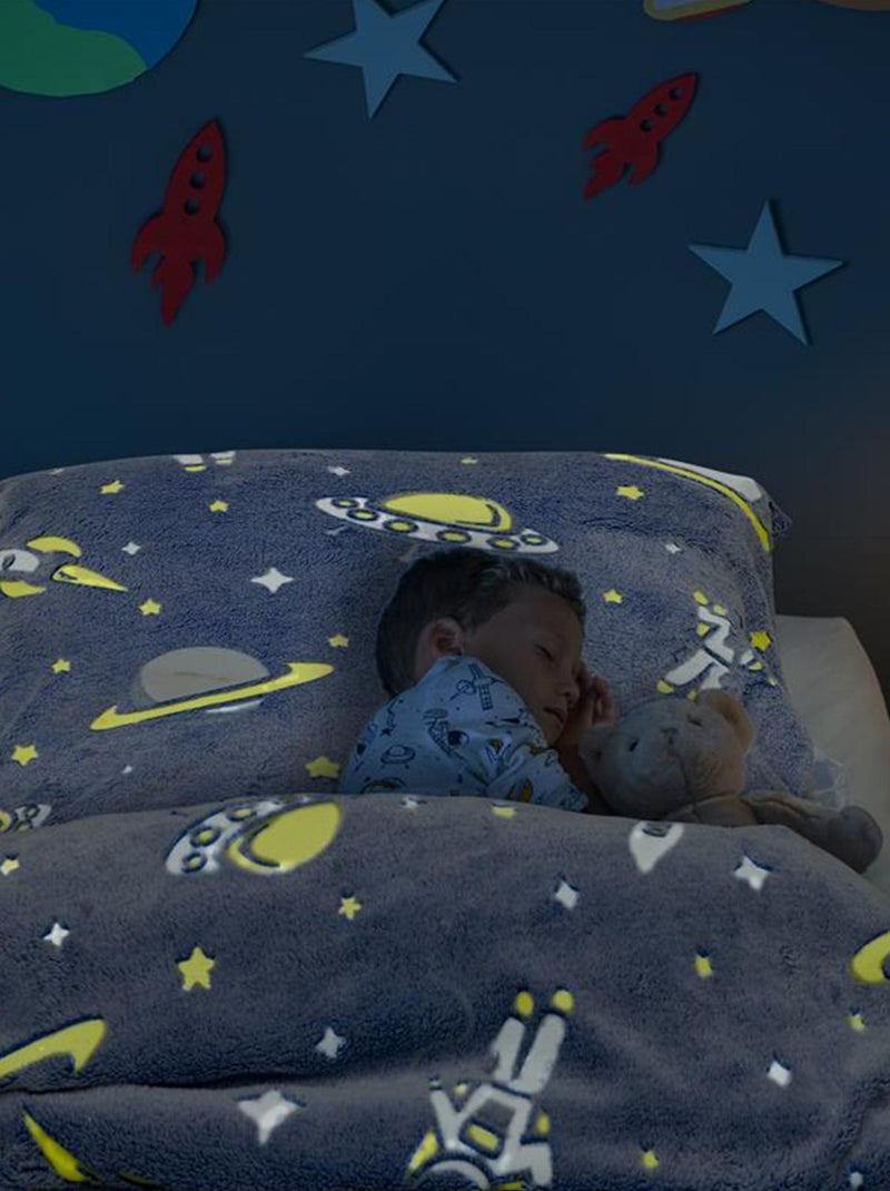 Parure de lit ASTRO Bleu - Kiabi