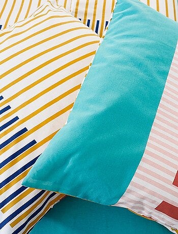Parure de lit aux rayures colorées