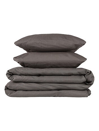 Parure de lit avec housse de couette 100% coton 150 fils Gris