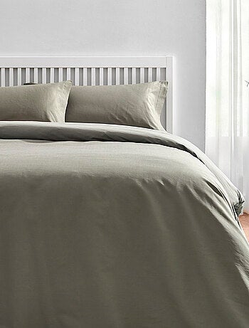 Parure de lit avec housse de couette 100% coton 150 fils Gris