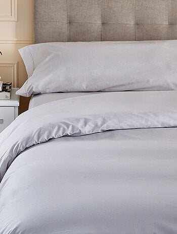 Parure de lit avec housse de couette 100% coton respirant 200 fils au pouce Gris
