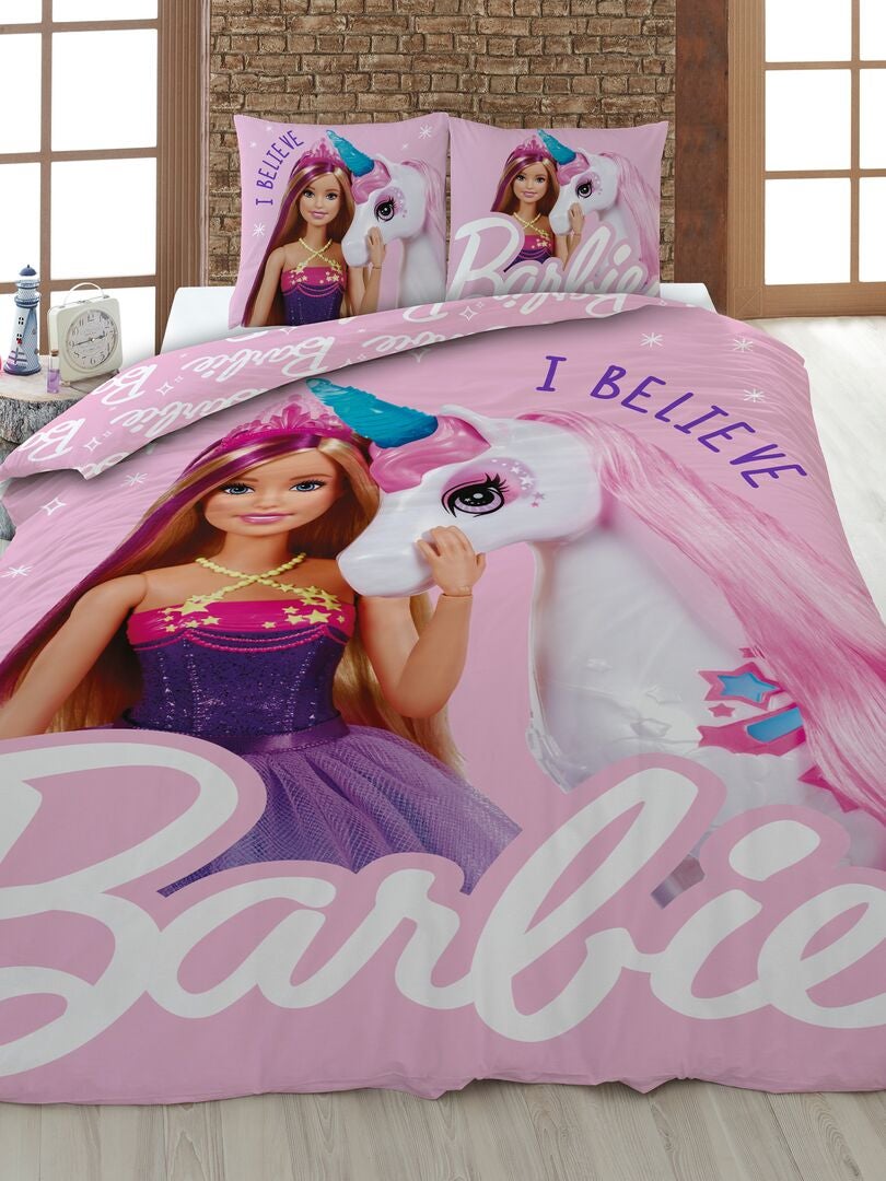 Parure de Lit Bébé Coton Réversible Barbie Licorne - Rose - Kiabi - 22.10€