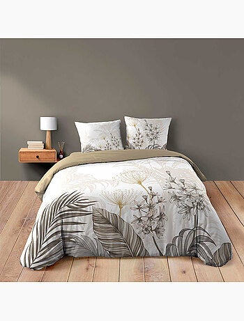 Parure de lit Bastille - Housse de couette + Drap-housse beige