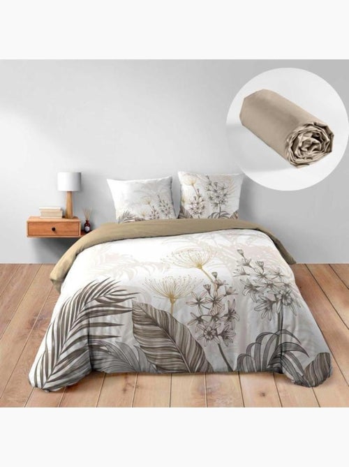 Parure de lit Bastille - Housse de couette + Drap-housse beige - Kiabi Parure de lit Bastille - Housse de couette + Drap-housse beige - Kiabi