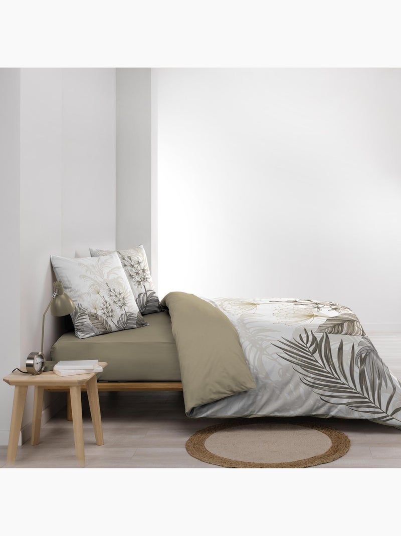 Parure de lit Bastille - Housse de couette + Drap-housse beige Sable - Kiabi
