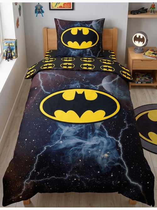 Parure de Lit Batman Comics Enfant, 100% Coton Oeko Tex, Imprimée Réversible, Lit 1 place - Kiabi