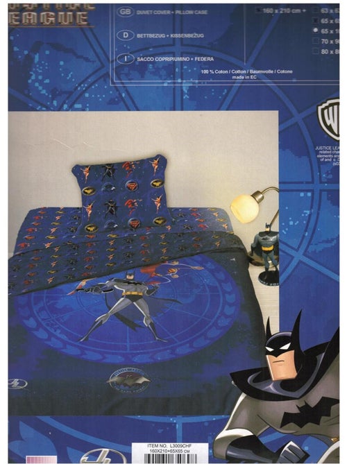 Parure de lit 'Batman' en coton – Housse de couette 160x210 cm, taie 65x100 cm - Kiabi