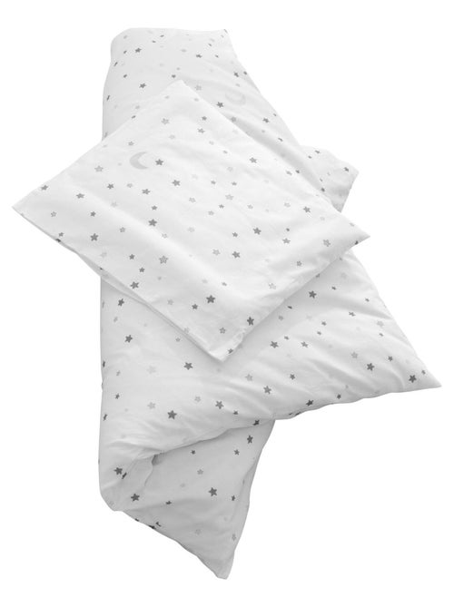 Parure de lit bébé - Housse de couette + taie d'oreiller en coton 'Roba sternenzauber grau' - Kiabi