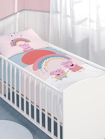 Future Home - Parure de lit enfant en coton 57 fils imprimé rose - Rose -  Kiabi - 24.00€