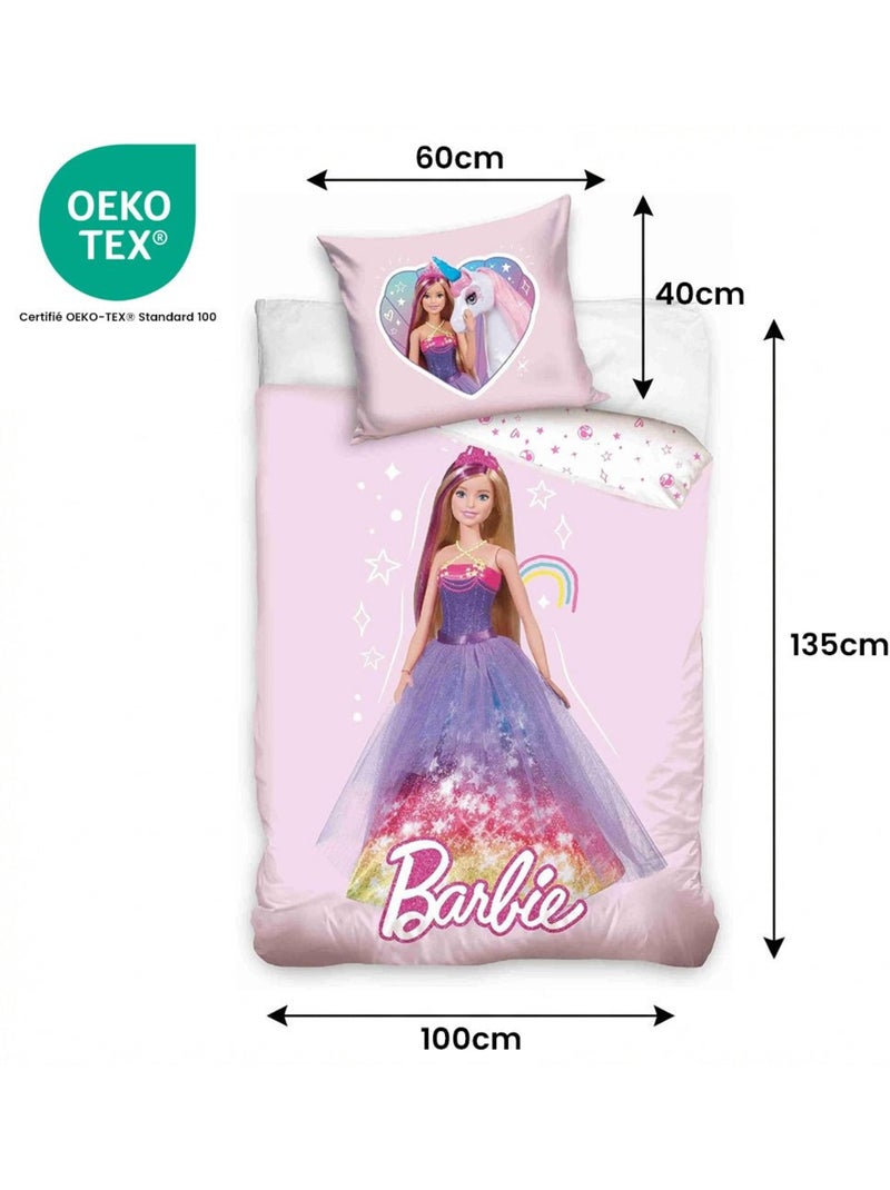 Parure de lit bébé Barbie réversible – 100% coton Rose - Kiabi