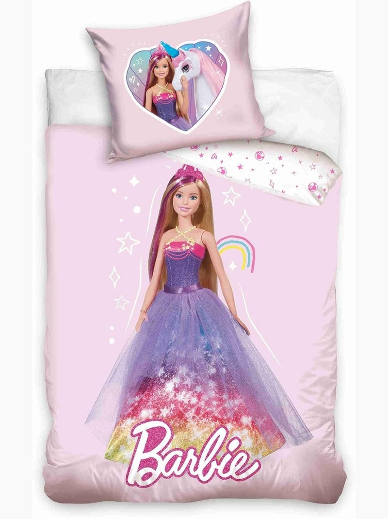 Parure de lit bébé Barbie réversible – 100% coton Rose - Kiabi