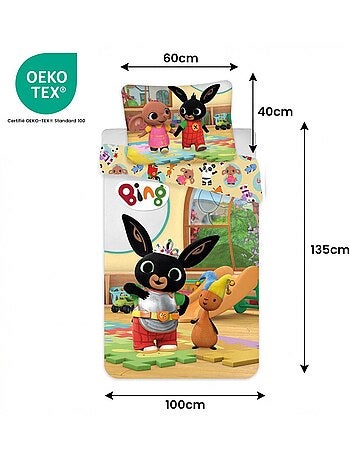 Parure de lit bébé Bing avec Sula et Flop réversible – 100% coton