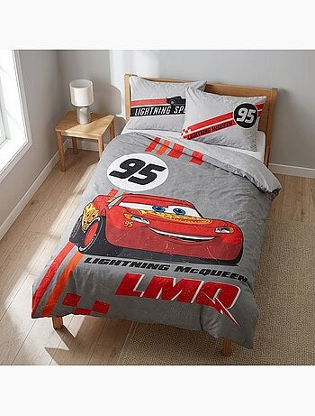 Parure de lit bébé Cars avec Flash McQueen réversible – 100% coton