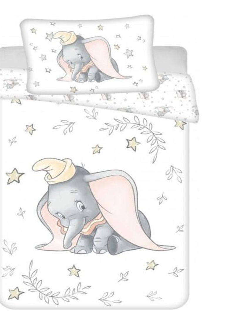 Parure de Lit Bébé Coton Dumbo Blanc - Kiabi