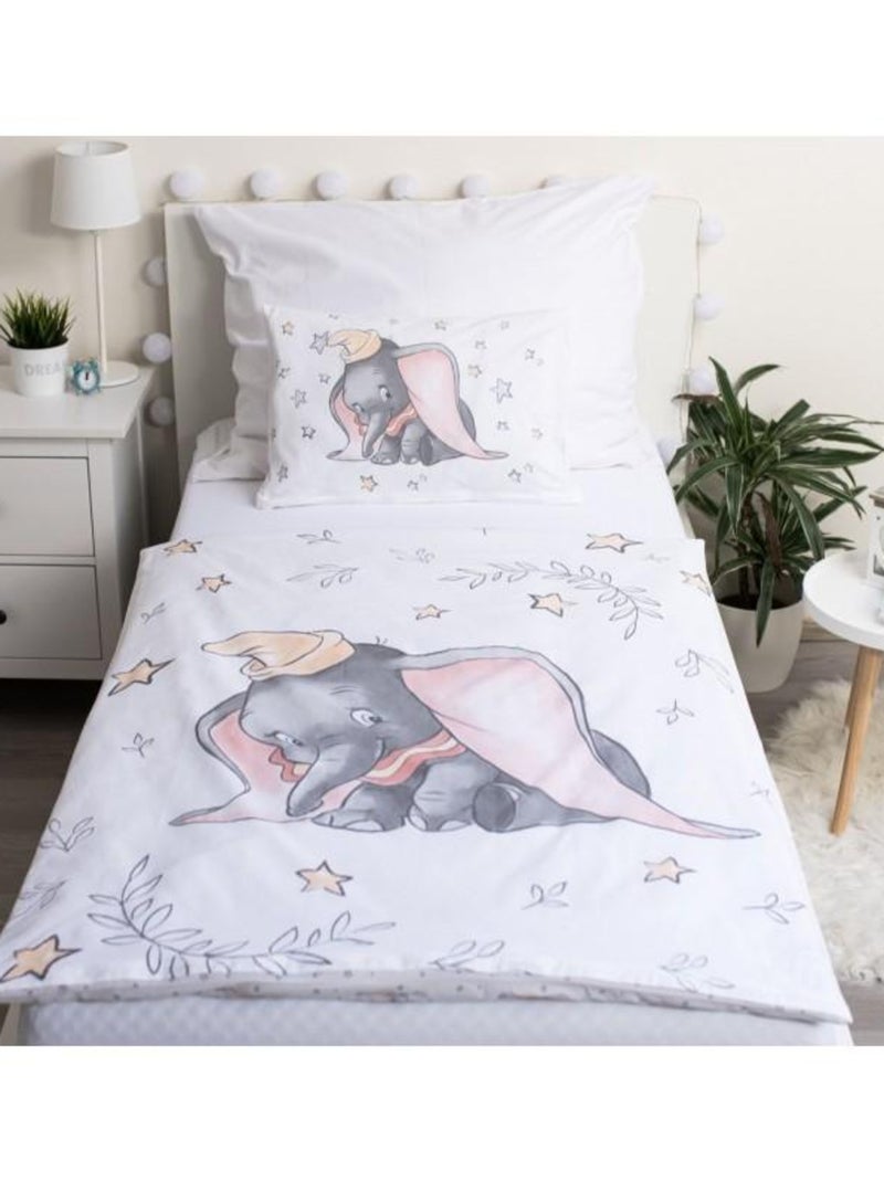 Parure de Lit Bébé Coton Dumbo Blanc - Kiabi
