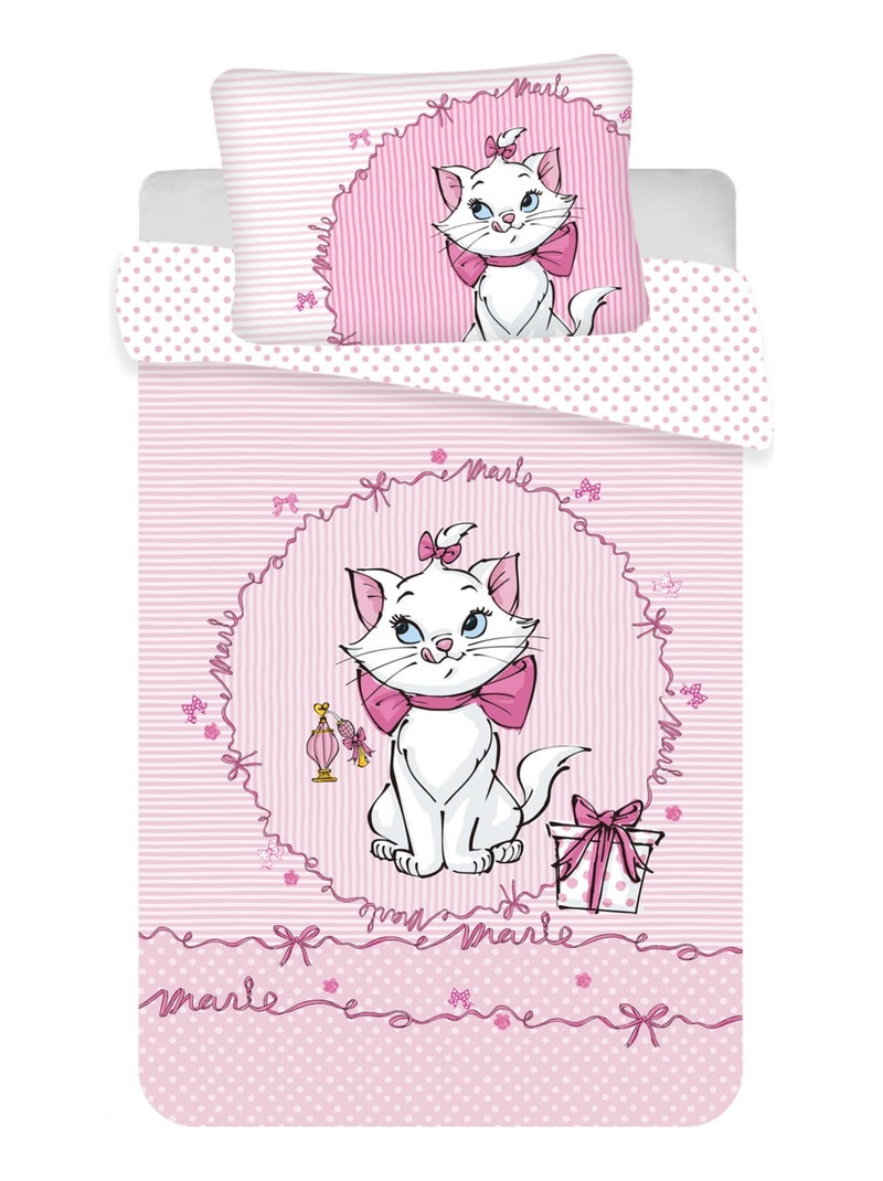 Parure de Lit Bébé Coton Marie Cat Rose - Kiabi